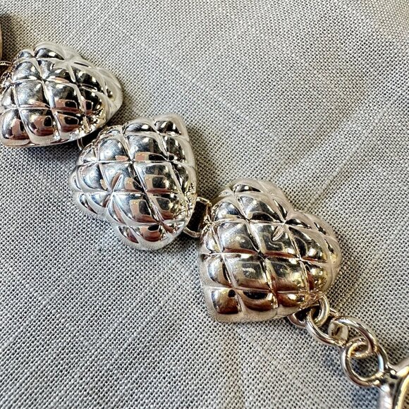 Sterling Silver Thailand Puffy Heart Bracelet - Picture 4 of 14